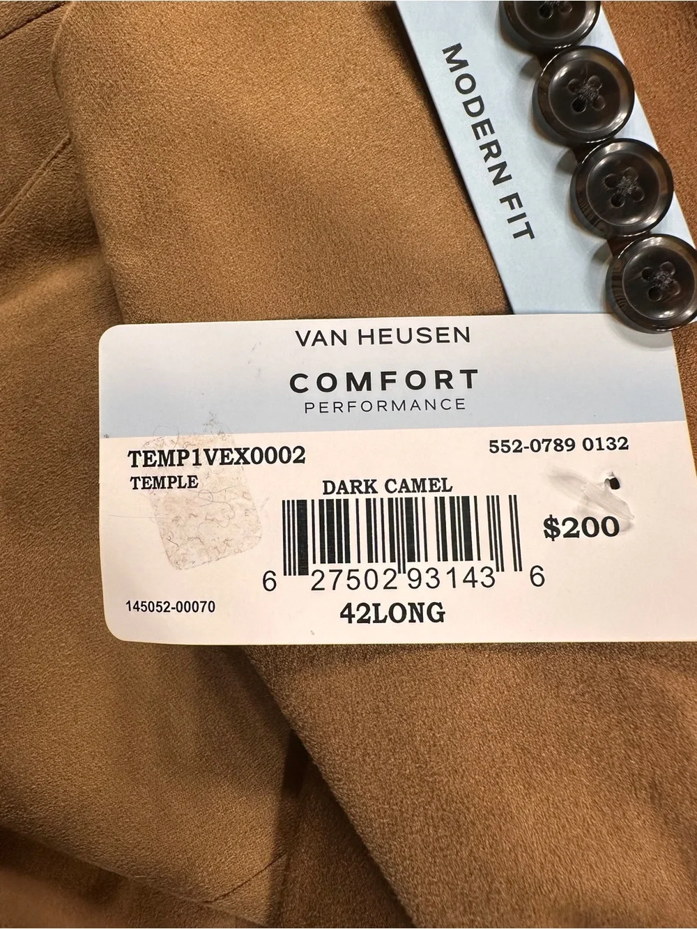 NWT Van Heusen Men's 42L Blazer Faux Suede Comfort Sport Coat Suit $200